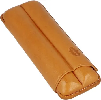 Humidor Pouzdro na 2 doutníky Jemar, kůže, 17cm, natural