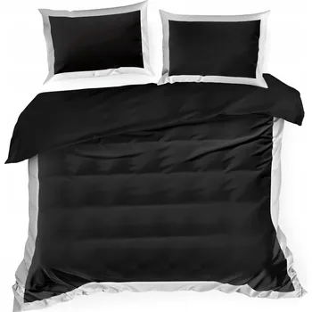 Povlečení Povlečení Laura 220x200 černá bílá s ozdobnou hranou Eurofirany