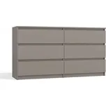 Komoda Malva 6 zásuvek 140 - šedá 198638814