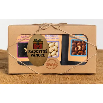 Dárková krabička Dárková sada sladkých mandlí 3ks radostné vánoce dárek (Dárková sada sladkých mandlí 3ks radostné vánoce dárek)