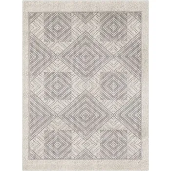 Koberec Agnella moderní vlněný koberec Isfahan M Ratina Antracit geometrický šedý Rozměr: 200x300 cm