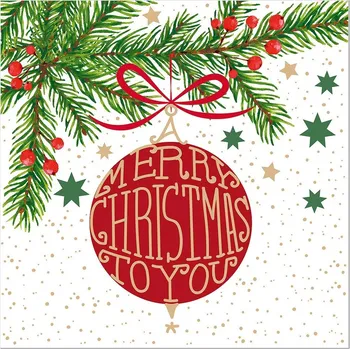 Artebene Vánoční papírové ubrousky/33x33/Kugel/rot