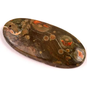 Přírodní kámen Vrtaný kabošon Ocean Jaspis č.V126 (47x22x6mm)