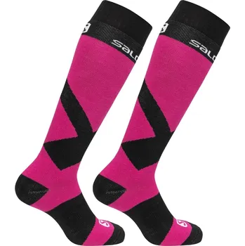 Pánské ponožky Salomon Jr Team Ski Socks 2-Pack Violet/Grey 27-30