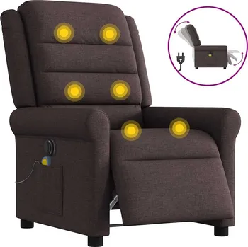 Křeslo zahrada-XL Elektrické masážní polohovací křeslo tmavě hnědé textil 3303309