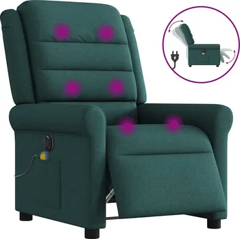 Křeslo zahrada-XL Elektrické masážní polohovací křeslo tmavě zelené textil 3303310