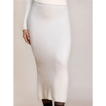 Dámská sukně Sinsay - Pletená midi sukně - krémová - 372FJ-01X - 372FJ-01X-L