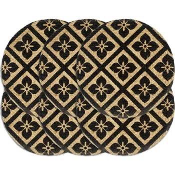 prostírání Prostírání 6 ks černé 38 cm kulaté juta IM_133869