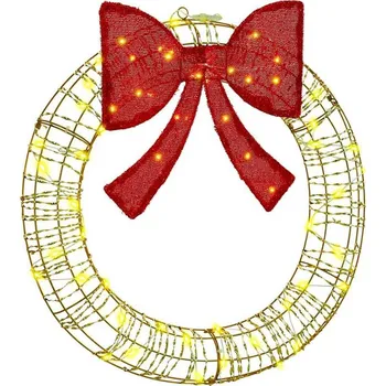 Vánoční dekorace vidaXL Věnec s 60 LED diodami Teplá bílá 75 cm PET [42019136]