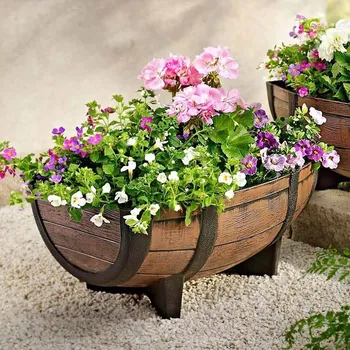 Květináč Soudek květináč 42 × 30 × 18,5 cm hnědy