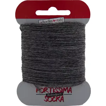 Příze Ponožková látací příze Fortissima 1057 Tmavě šedá (Schoeller Stahl Fortissima Beilaufgarn 1057 M.Grau-Melie 2-ply)