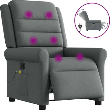 Křeslo zahrada-XL Elektrické masážní polohovací křeslo tmavě šedé textil 3303305
