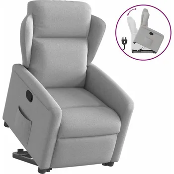 Křeslo zahrada-XL Zvedací polohovací křeslo obláčkově šedé textil 3303143