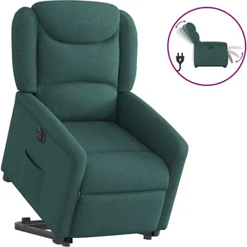 Křeslo zahrada-XL Elektrické zvedací polohovací křeslo tmavě zelené textil 3303220