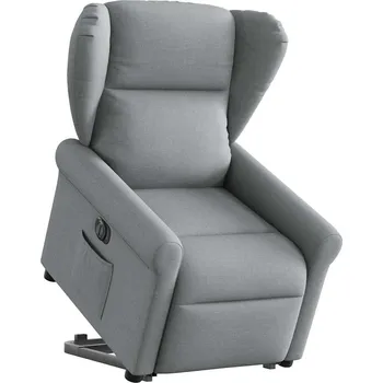 Křeslo zahrada-XL Elektrické zvedací polohovací křeslo světle šedé textil 3303394