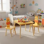 Ecotoys Sada dětského nábytku stolek + 2 židle žirafa