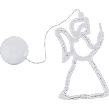 Vánoční dekorace Lilin Anděl 12 x 21 cm teplá bílá