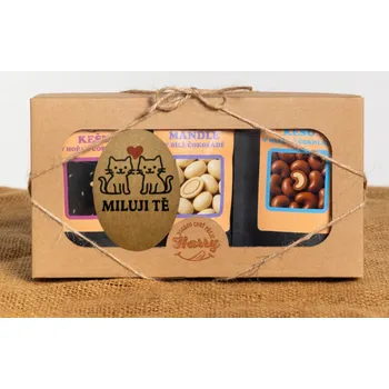 Dárková krabička Dárková sada sladkých mandlí 3ks miluji Tě (Dárková sada sladkých mandlí 3ks miluji Tě)