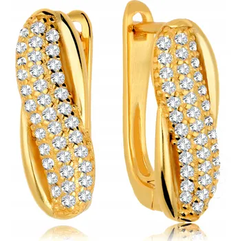 Náušnice Zlaté Náušnice 925 Dámské s Anglickým Zapínáním Gravírování