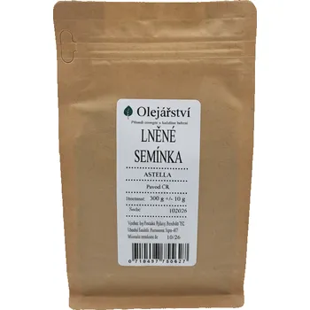 Sušená potravina Olejářství Lněné semínko Astella Hmotnost: 300 g 4:1
