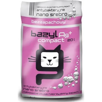 Podestýlka pro kočku Bazyl Ag+ Compact bentonitové stelivo pro kočky s nano stříbrem 20L