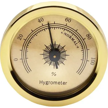 Humidor Vlhkoměr zlatý s magnetem, 45mm
