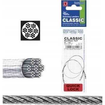 Ocel návazec Dragon Quick Lock 12 kg 40 cm