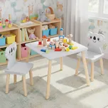 Ecotoys Sada dětského nábytku stolek + 2 židle koala