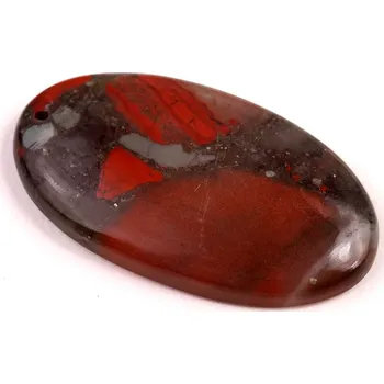 Přírodní kámen Vrtaný kabošon Krvavý Kámen č.V115 (45x25x6mm)
