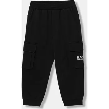 Dětské bavlněné tepláky EA7 Emporio Armani černá barva, 7B000028 AF10380 7B000028.AF10380 99A, vel. 118