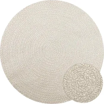 Koberec ZIZUR krémová Ø160 cm jutový vzhled interiér i exteriér