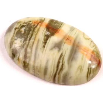 Přírodní kámen Vrtaný kabošon Green Serpentine č.V100 (32x20x7mm)