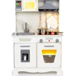 Ecotoys Dřevěná dětská kuchyňka se zvuky LED + příslušenství