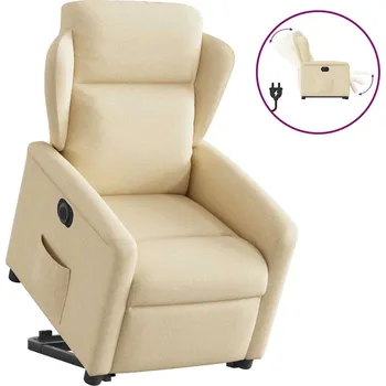 Křeslo zahrada-XL Elektrické zvedací polohovací křeslo krémové textil 3303162