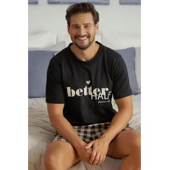 Pánské pyžamo Pánské pyžamo Doctor Nap 5342 - bavlna Černá 2XL