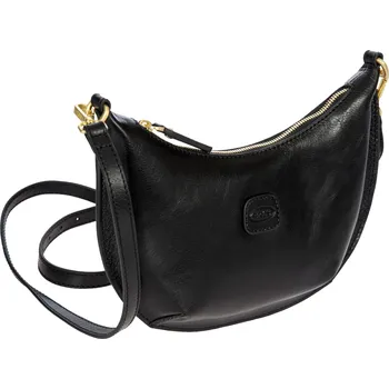 Kabelka Kožená kabelka přes rameno Bric`s Volterra Mini Luna Bag Black