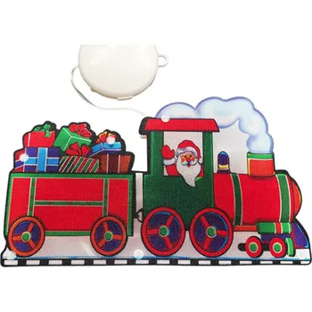 Vánoční dekorace Lilin Vánoční LED závěsná dekorace do okna - Vláček 25 x 15 cm