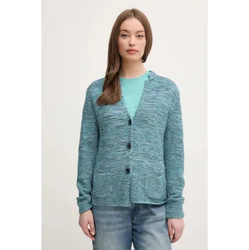 Dámský svetr Bavlněný kardigan United Colors of Benetton 1494D6833 tyrkysová 69X, vel. S