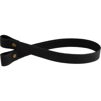 Pro Háčkování Sada kožený popruh prošívaný 62 cm š. 2 cm černý s nýtkem staromosaz