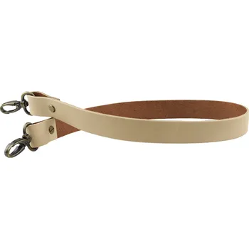 Pro Háčkování Sada kožený popruh 62 cm š. 2 cm krémový s karabinou staromosaz
