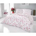 TP Vánoční flanelové povlečení 220x200+2x70x90 VLOČKY červenošedé 233510744