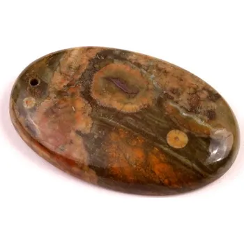 Přírodní kámen Vrtaný kabošon Ocean Jaspis č.V131 (36x23x6mm)