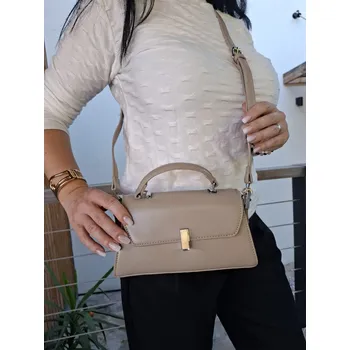 Kabelka Malá koženková kabelka světle hnědá