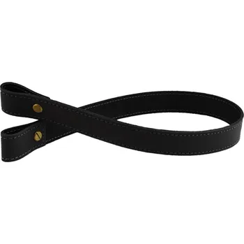 Pro Háčkování Sada kožený popruh prošívaný 58 cm š. 2,5 cm černý s nýtkem staromosaz