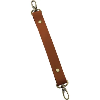 Pro Háčkování Sada kožený popruh 22 cm š. 2,5 cm hnědý s karabinou staromosaz