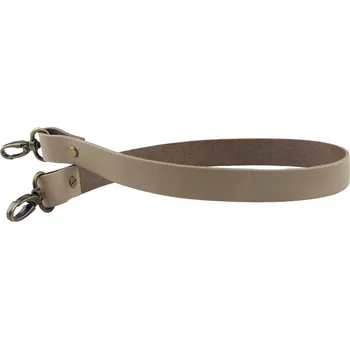 Pro Háčkování Sada kožený popruh 62 cm š. 2 cm bílá káva s karabinou staromosaz