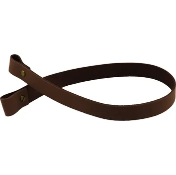 Pro Háčkování Sada kožený popruh 58 cm š. 2,5 cm tmavě hnědý s nýtkem staromosaz