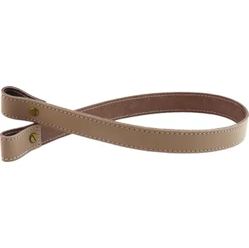 Pro Háčkování Sada kožený popruh prošívaný 62 cm š. 2 cm bílá káva s nýtkem staromosaz