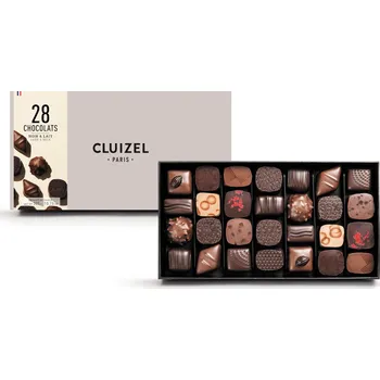 Čokoláda Michel Cluizel bonboniéra „28 Chocolats Noir and Lait“ s dárkovou taškou 305 g