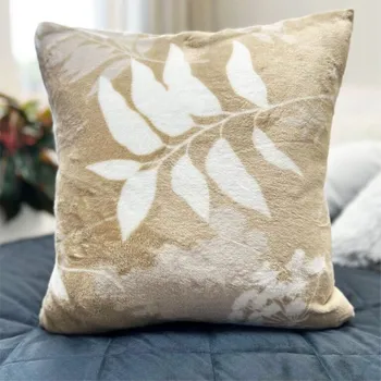 Polštář Mikroplyšový polštář 40x40 - Louka béžová